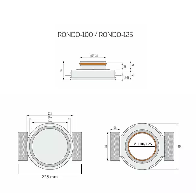 Ergovent instucbaar frameloos ventilatieventiel rond 100 mm